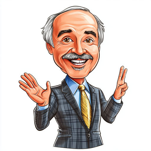 Humorous caricature of a business clipart illustration