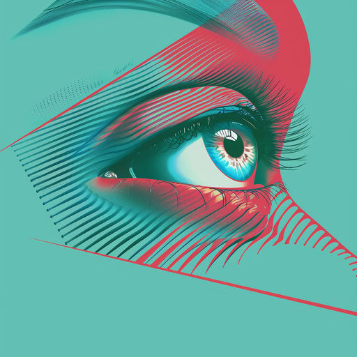 Photo realistic clipart of vision on turquoise background