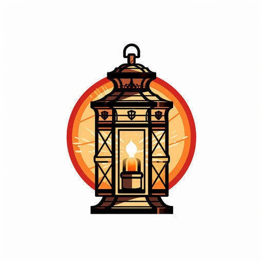 Minimalist style lantern clipart, on white background