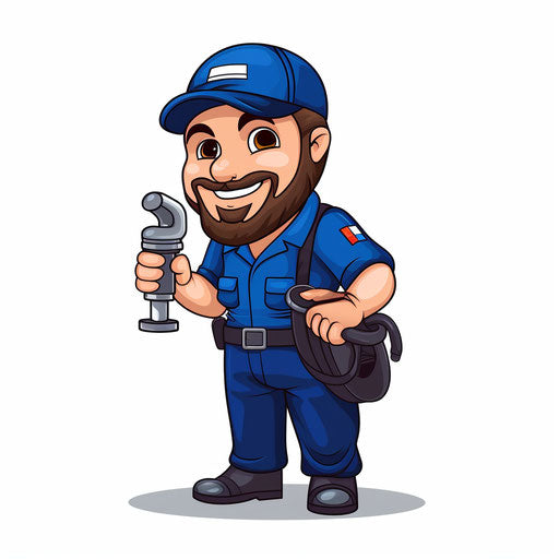 Minimalist plumber clipart on white background