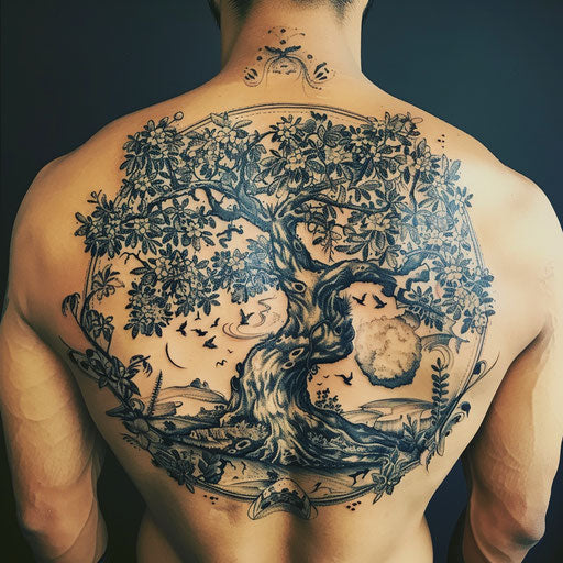 Meaningful tattoos for men with a detailed tree of life