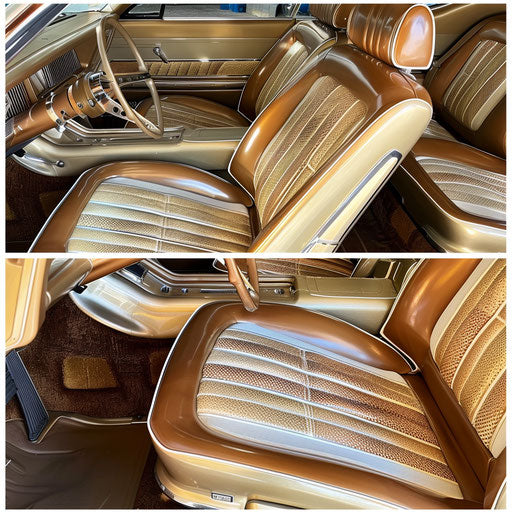 Luxury 1967 car with leather seats and state-of-the-art tech