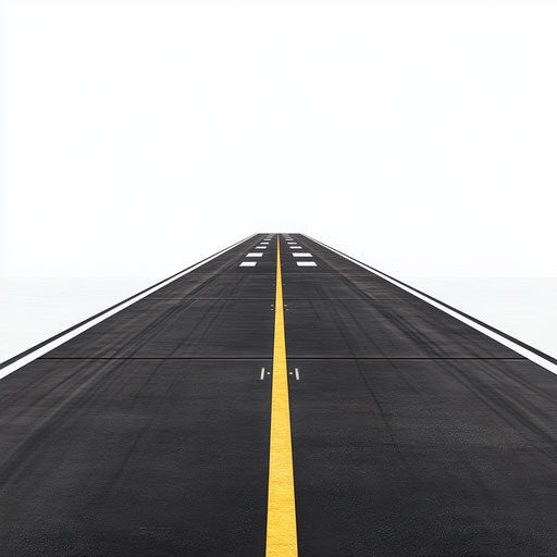 Realistic clipart of an airport runway, high resolution, isolated