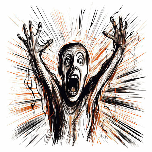 Scream clipart in the style of Chiaroscuro Art