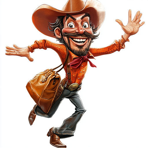 Humorous caricature of a western caricature clipart