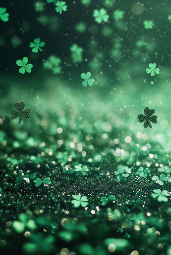 Glittery shamrock background, St. Patrick's Day theme