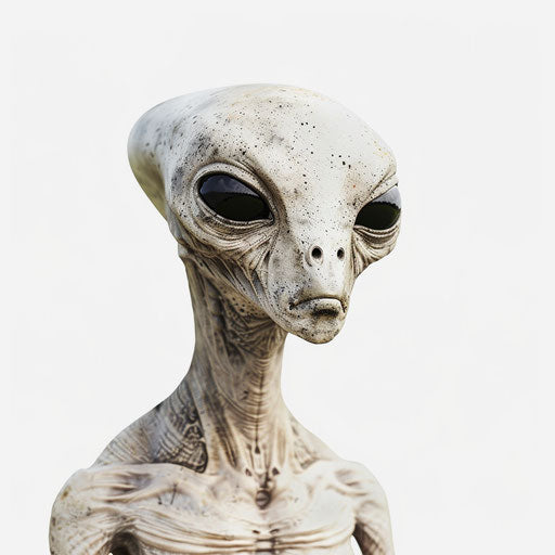 Alien clipart in photo realistic style with white background