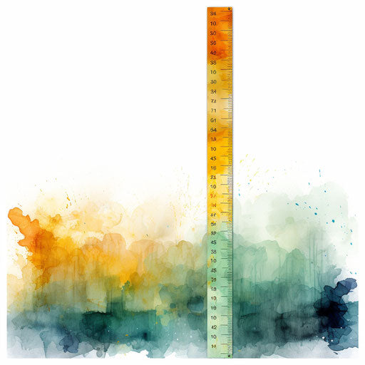 Ruler clipart in the style of Impressionistic Art, on white background ...
