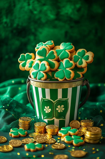 Saint Patrick's Day celebration with healthy food and warm colors