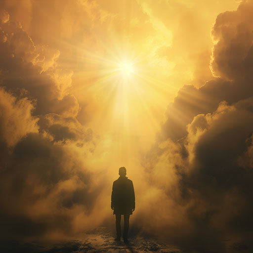 Christian clipart with random background, ethereal glow