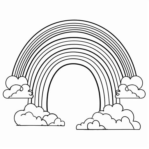 Rainbow and fluffy clouds