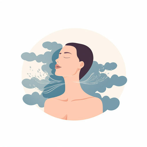 Minimalist style breathing illustration on white background