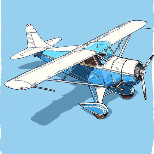 Charming flat tattoo sketch of a small single-engine plane