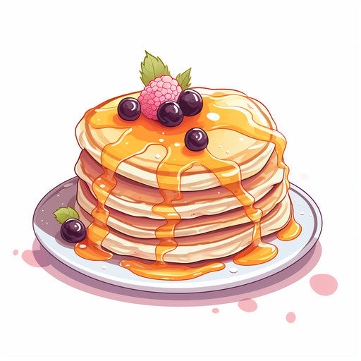 Illustration of pancakes in Pastel Colors Art style