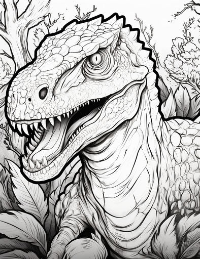 Cartoon drawing of a dinosaur, captivating colorful style