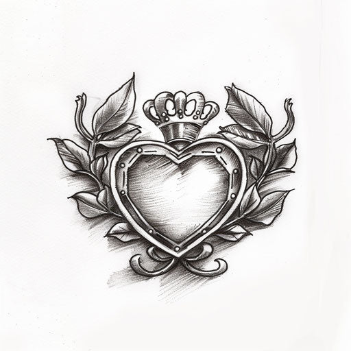 Claddagh ring tattoo symbolizing love, loyalty, friendship