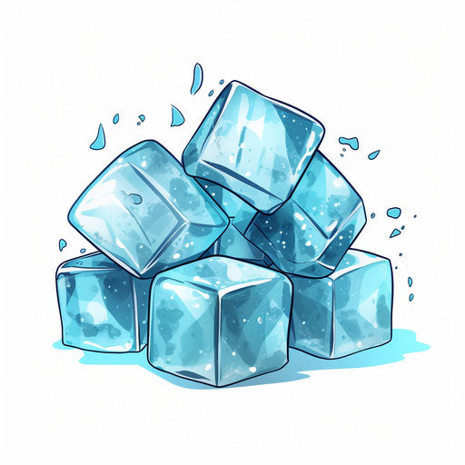 Ice clipart in Minimalist style, on a white backdrop