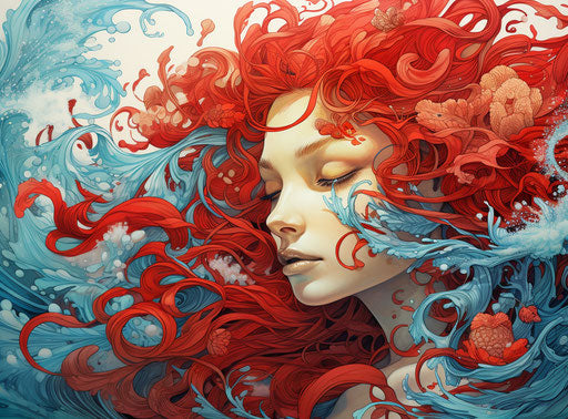 Beautiful haired woman in shamanic spirit