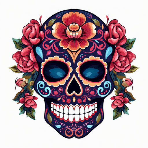 Sugar skull clipart in the style of Chiaroscuro Art