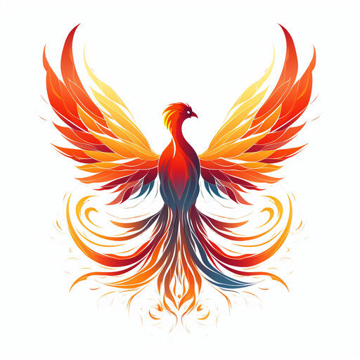 Phoenix artwork in Minimalist style, on white background