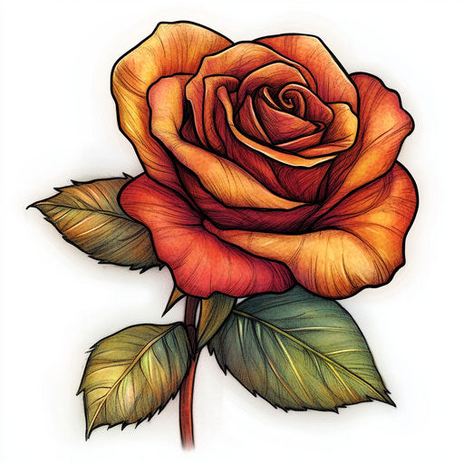 Beautiful clipart style flat tattoo sketch for amber rose face tattoo