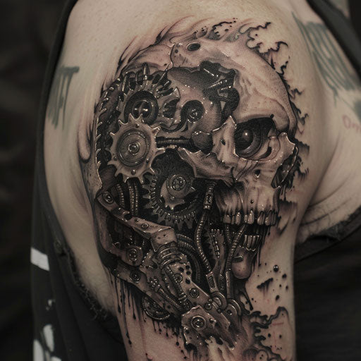 Depression tattoo with mechanical elements