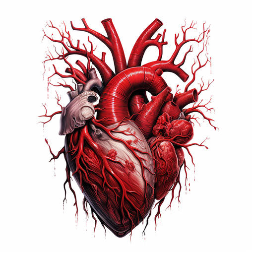 Human heart illustration in the style of chiaroscuro art