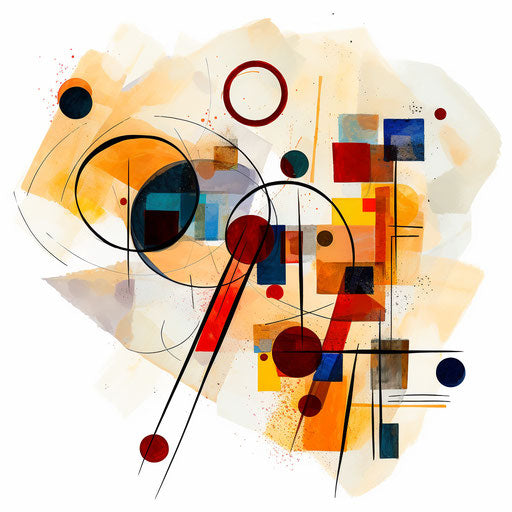 Shapes clipart in the style of Oil painting, on a white background