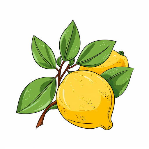 Minimalistic lemon illustration on white background