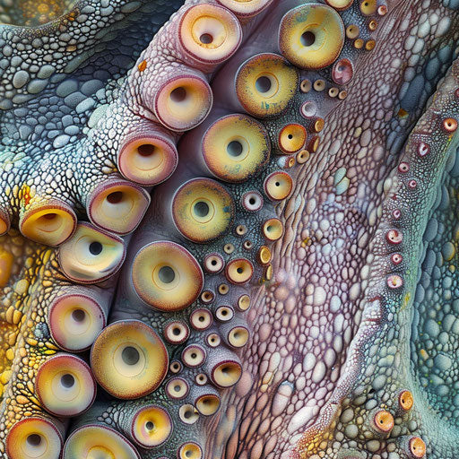 Close-up of a squid's shifting skin