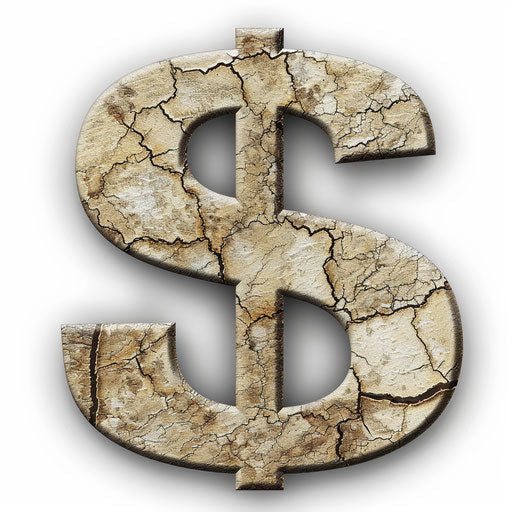 Realistic dollar sign clipart with flat white background