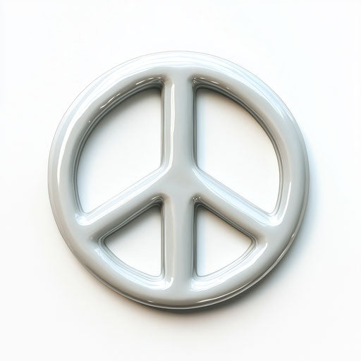 3D peace with flat white background, isolated clipart