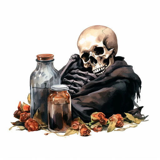 Illustration of death in the style of an oil painting
