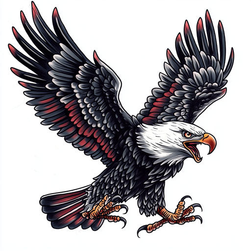 Eagle tattoo with fierce expression on hand