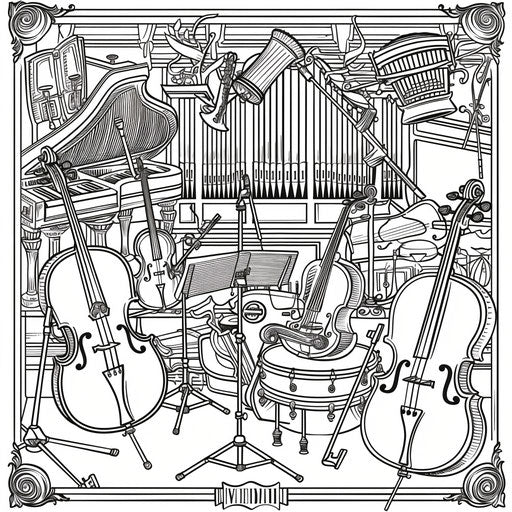 Symphony orchestra coloring page