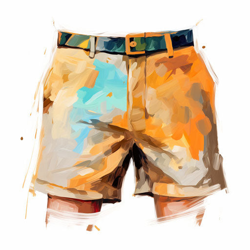 Shorts clipart in the style of Impressionistic Art