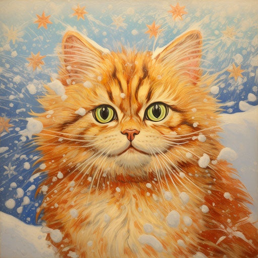 Louis Wain's cat in the snow