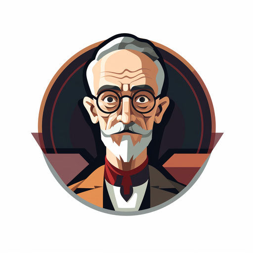 Professor in Minimalist style on white background