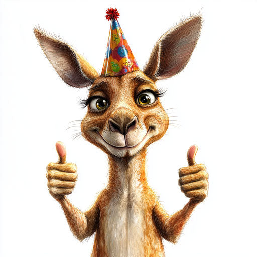 Humorous caricature of a kangaroo clipart with human characteristics