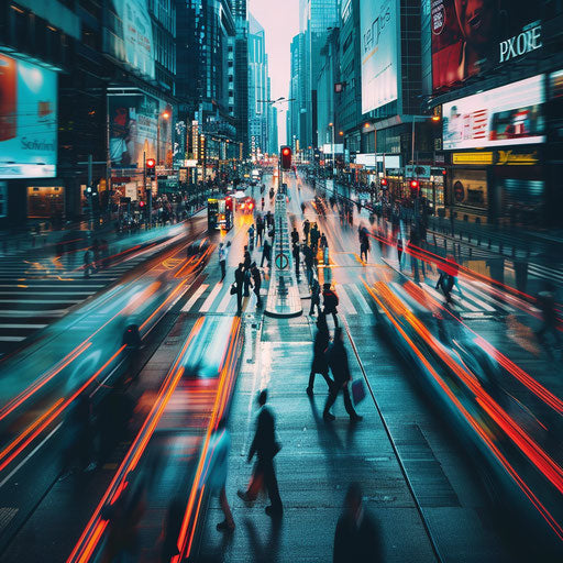 Rush of professionals in a metropolis