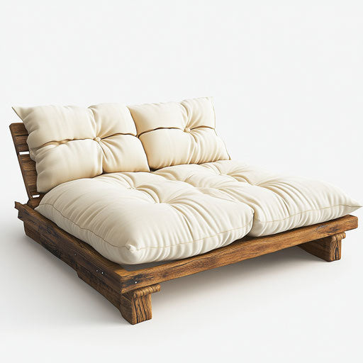 Realistic clipart of a Futon, high resolution, no background, isolated