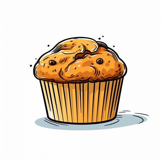 Minimalist style muffin illustration, on white background