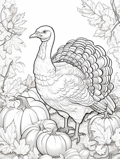 Turkey coloring page Thanksgiving coloring pages