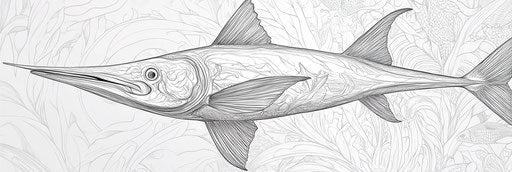 Very simple swordfish coloring book page 3:1