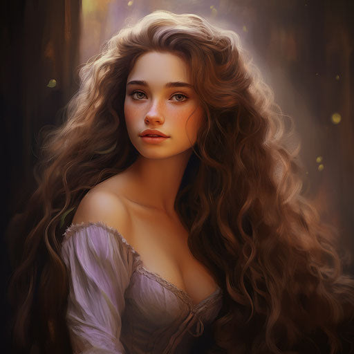 The Disney princess I love is Leona, in light violet and brown style