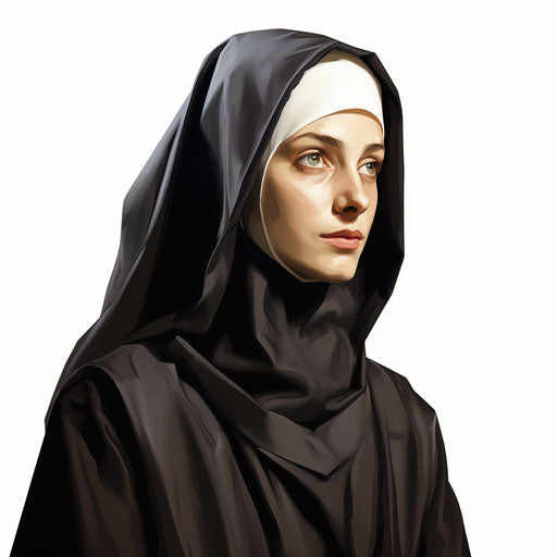 Religious illustration in the style of oil painting on white