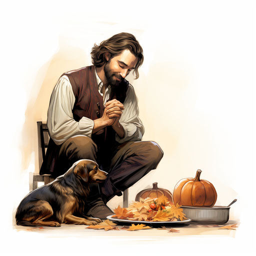 Grateful clipart in the style of Chiaroscuro Art, on a white background