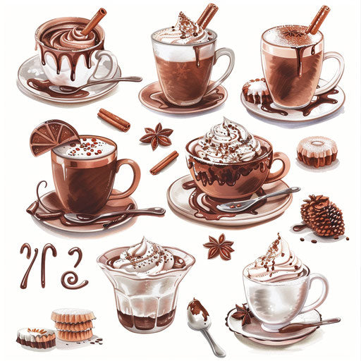 Realistic hot cocoa illustration on white background