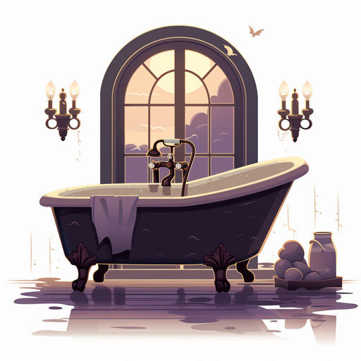 Bath clipart in the style of Chiaroscuro Art, on a white background
