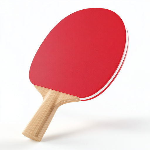3D Table Tennis Paddle on Flat White Background
